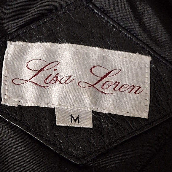 Lisa Loren Black Matrix Front Pockets 3/4 Sleeve Genuine Leather Coat Size M - Picture 9 of 11